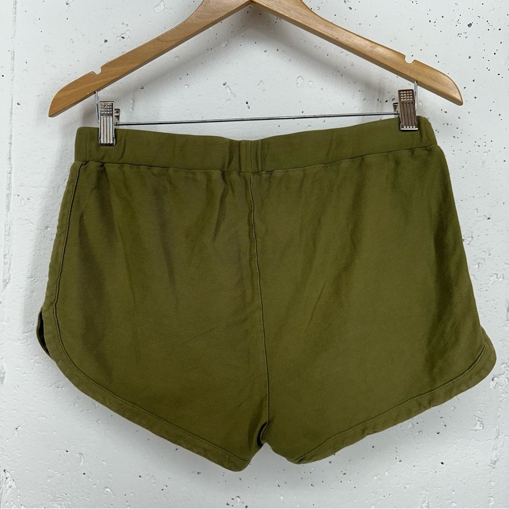 Bobi Los Angeles Size Medium Olive Green Knit Twill Shorts - Picture 7 of 12